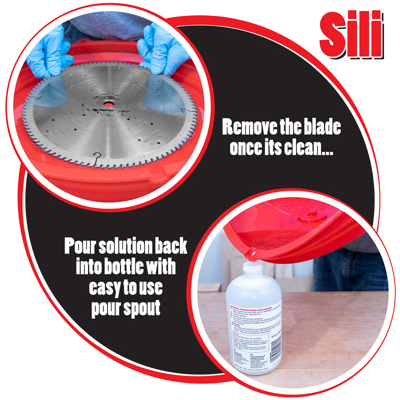 Sili Saw Blade Cleaner Tray, Collapsible Silicone Cleaning Tray for Saw Blades Up to 12 Inches in Diameter