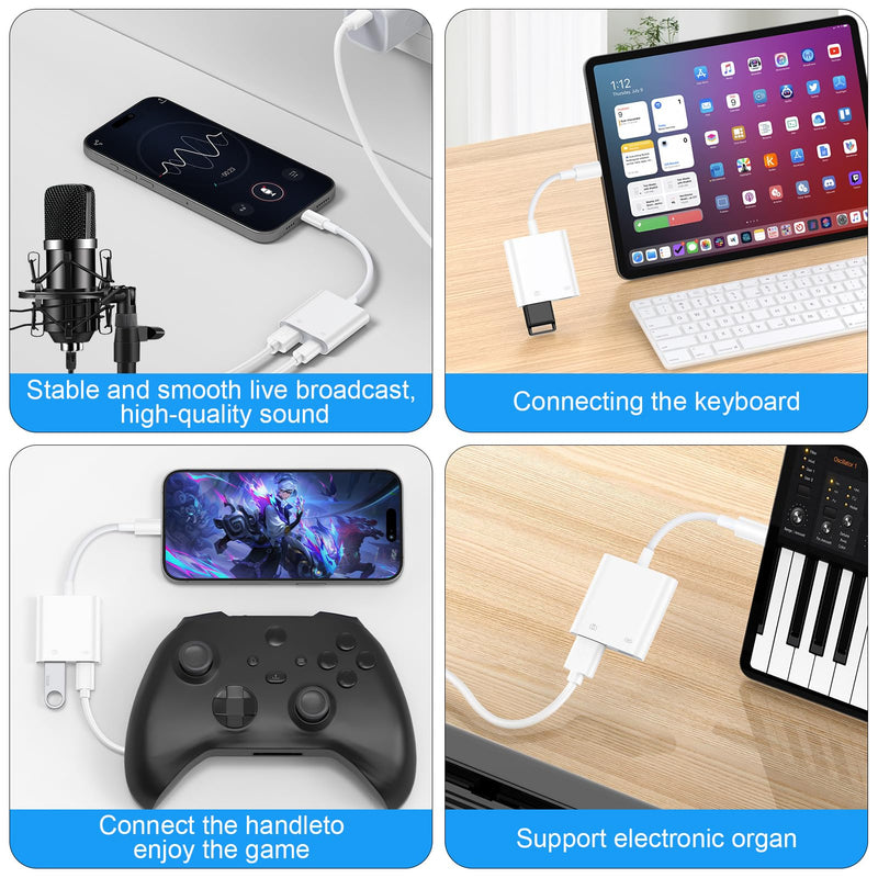 USB C to USB Camera Adapter, OTG Adapter for Android iPhone 16e/16/16Pro/16Pro Max/16Plus/15/15Pro/15Pro Max, High Speed USB 3.0 Female Adapter for Digital Camera to Phone Samsung S25 S24Ultra S23 S22