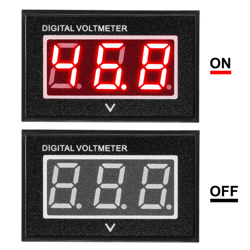 HUSUKU 12V 24V 36V 48V LED Digital Volt Meter Battery Meter Gauge led Voltage Display for Golf Cart Club Car EZGO Yamaha (Red) Red