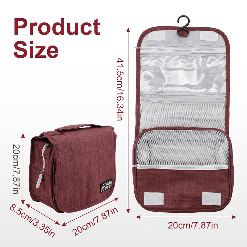 Ostomy Travel Bag, Hanging Ostomy Supply Bag for Colostomy, Ileostomy, Foley Catheter, Medical Supply Organizer (Wine Red) Wine Red