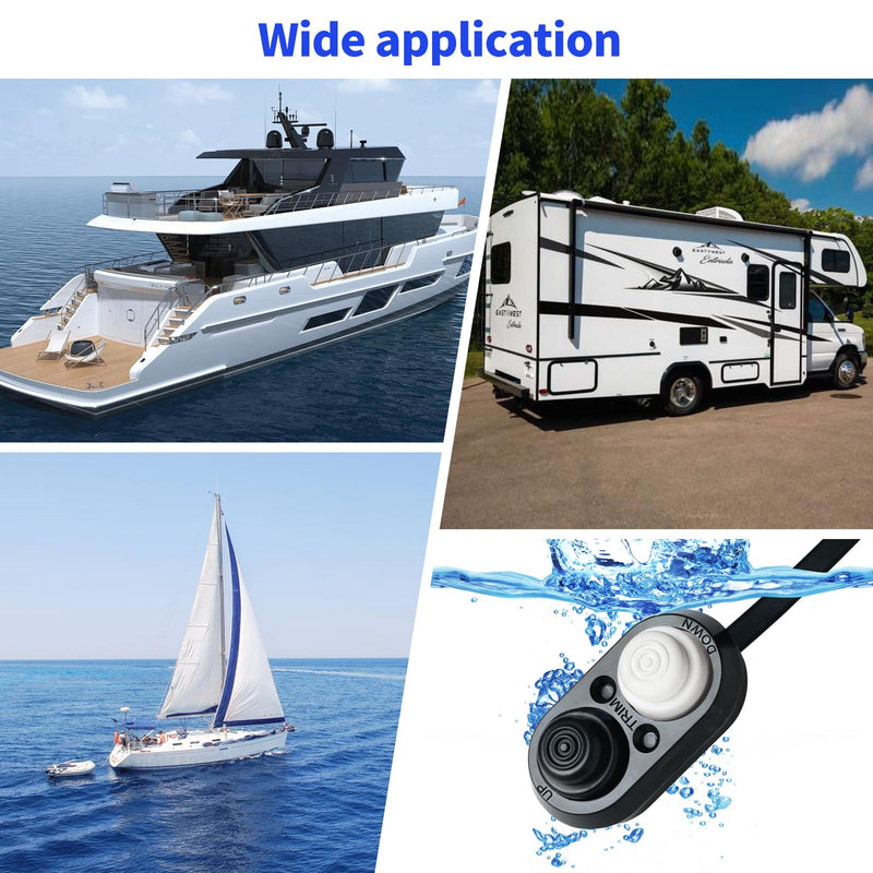 Trim Switch for Boat, Haoguo Tilt Trim Switch with IP67 Waterproof, Suitable for Fishing Boats Yachts Ships black and white