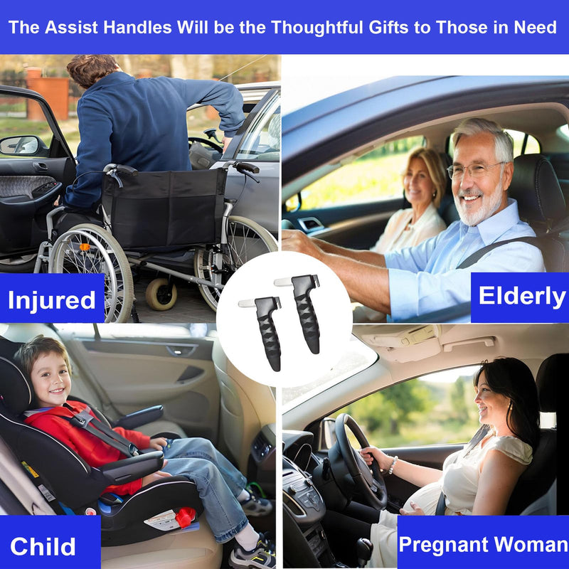 Car Door Handle for Elderly, 2 Pack Car Assist Handles for Elderly, Car Door Support Handle for Seniors and Handicapped, Black