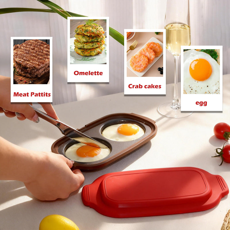 Microwave Egg Cooker, Microwave Egg Poacher | Cooker & Fryer for Breakfast Sandwiches | Maker for 2 Eggs | Dishwasher-Safe & BPA-free, Save Time,Portable for Home,Travel,Gifts Red