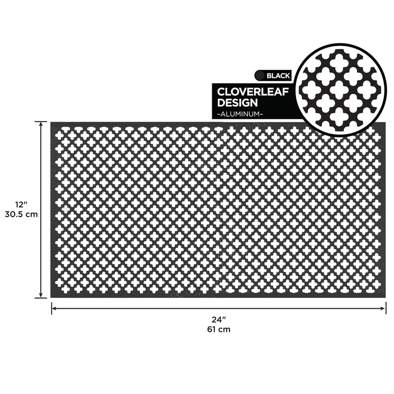 M-D Building Products 56018 12 in. x 24 in. x .020 in. Black Aluminum Sheet Cloverleaf 12 in. x 24 in.