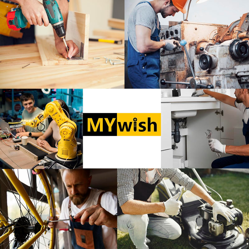 Mywish (20 Sets) 5/16-18x1-1/2 Hex Head Stainless Steel Bolts and Nuts with Flat & Lock Washers, 304 Stainless Steel 18-8, Fully Threaded, 5/16 Bolt 5/16-18 x 1-1/2 (20 set)