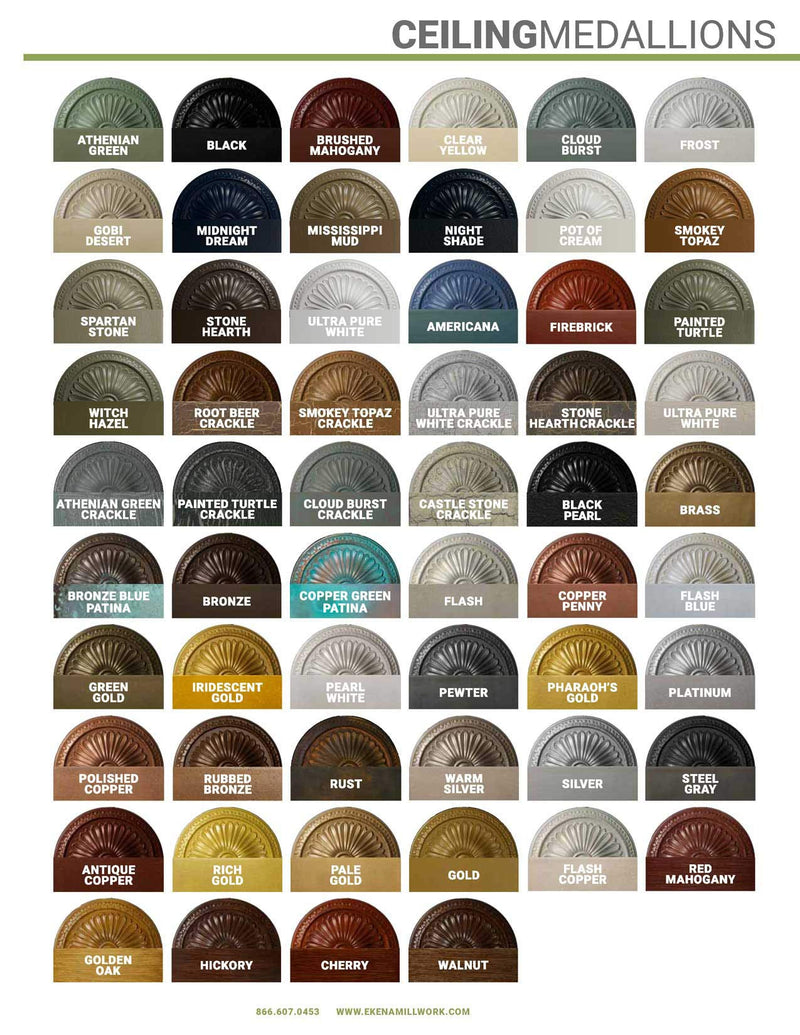 Ekena Millwork CM18GAWHF Granada Ceiling Medallion fits Canopies up to 6 5/8, Witch Hazel Witch Hazel (Flat Finish)
