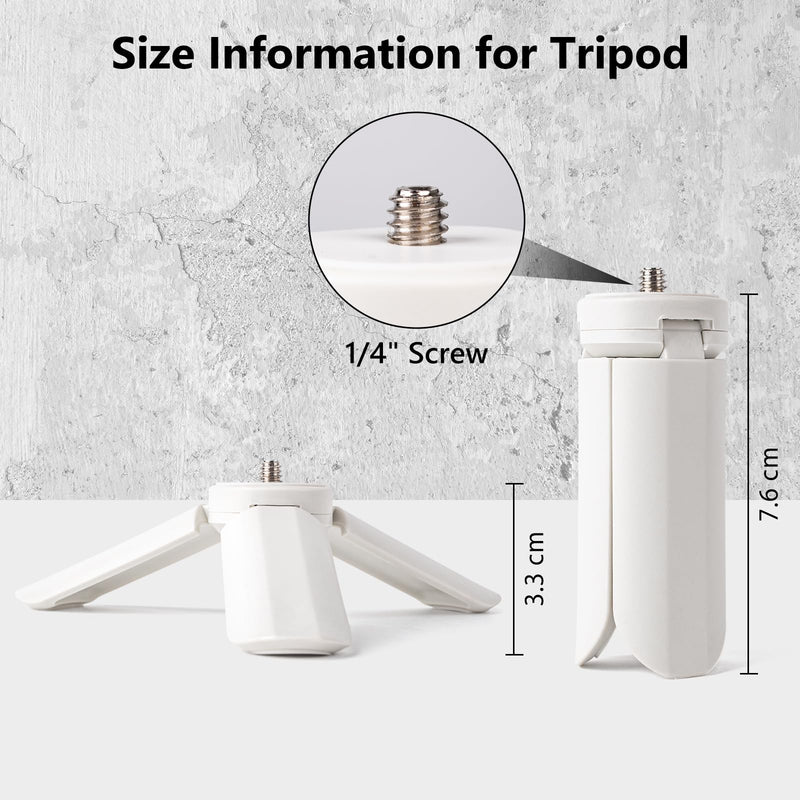 MUZIRI KINOKOO Mini Tripod for Fuji Instax Pal with 1/4 Inch Screw - Compatible for Instax PAL/EVO/70/LOMO Instant Camera - Portable Camera Tripod with Slip Resistant Rubber Footpads - White