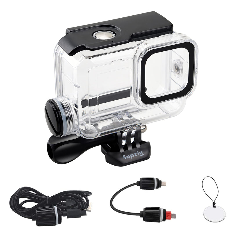 Suptig Waterproof Housing Case Waterproof Case Dive Case Charging Case Compatible for Gopro Hero 12 Hero 11 Hero 10 Hero 9 Black Waterproof 164Ft