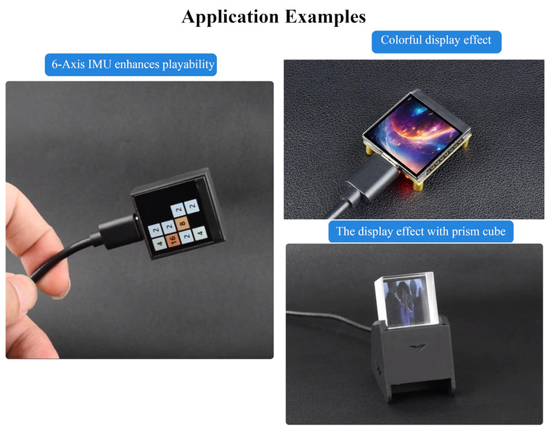 ESP32-S3 with1.3inch Display Development Board, Onboard 1.3inch IPS LCD 262K Color, 240x240 Pixels, Built-in ST7789V2 Chip and 6-Axis IMU, RGB LCD, SPI, Supports 90° Hardware Rotation (with Case)