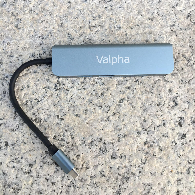 Valpha Type C to USB 2.0 and 3.0 hub TF/SD Card Reader high Speed Extender Dock (5 in 1) Converter with Laser Carving Never give up
