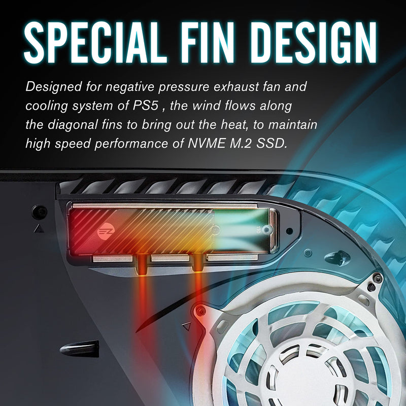 EZDIY-FAB M.2 2280 SSD Heatsink, Double-Sided Heatsink, High Performance SSD Cooler for PC/PS5 for PCIE NVME M.2 SSD or SATA M.2 SSD-Silver Silver