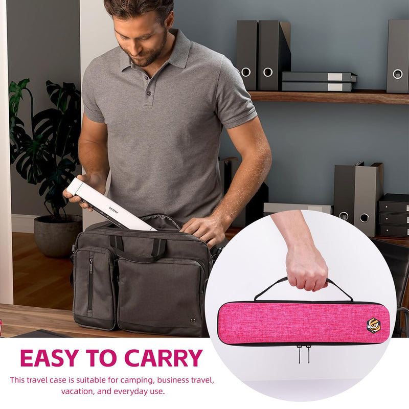 Scanner Travel Case Compatible with Brother DS-640/740D/720D/940DW, Doxie Go SE Duplex Compact Mobile Document Scanner Storage Bag (Rose red) Rose red