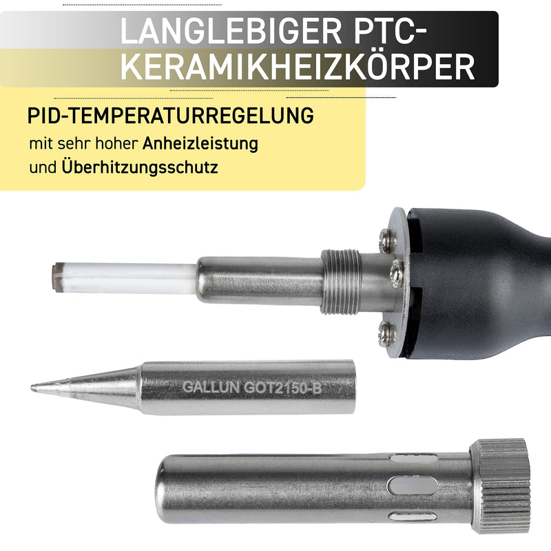 GALLUNOPTIMAL temperature controlled soldering iron - 150 watts, 80° - 480°C, with LCD display - temperature controlled, with calibration function, 230V - GOSprint150 150 watt version