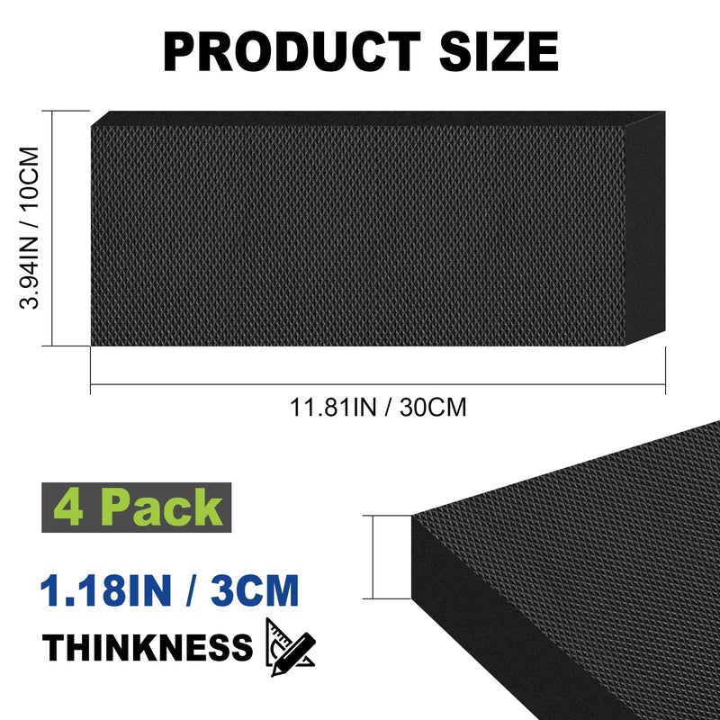 ToLanbbt 4P Garage Wall Protectors 1.18'' Ultra Thickness Self Adhesive Car Door Protectors Garage Wall Guards High Density EVA Foam Wall Bumper Padding for Garage Warehouse Parking (11.81'' x 3.94'') Black 4P-11.81 x 3.94 x 1.18 IN