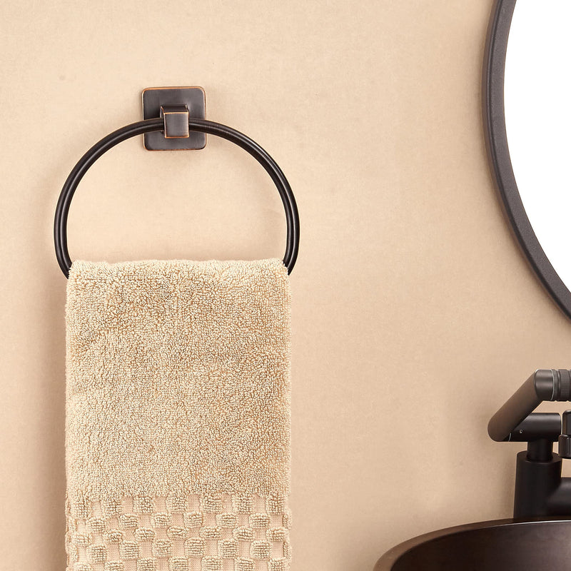 WOLIBEER Bronze Towel Ring,Bathroom Hand Towel Holder Wall Mount,Oil Rubbed Towel Rack Rustic Towel Hanger ORB Farmhouse Bathroom Accessories