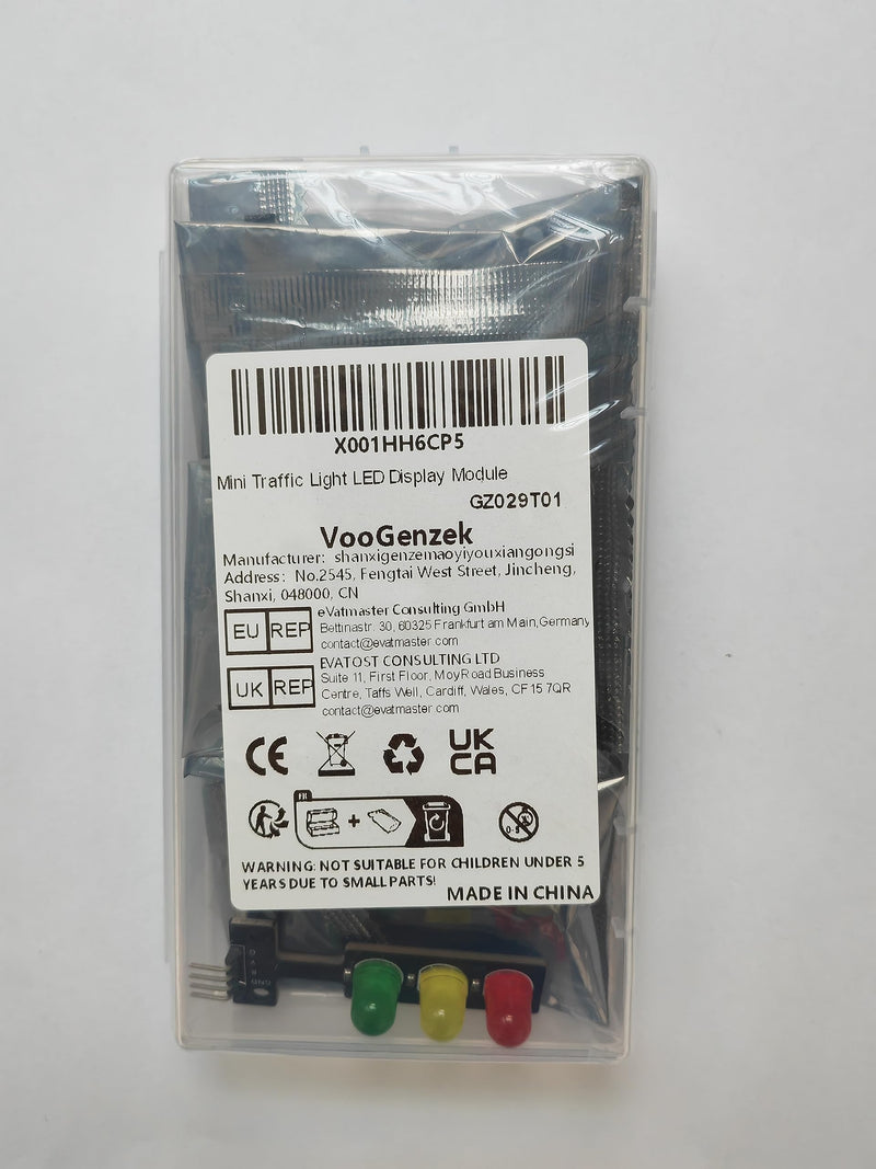 VooGenzek 6 pieces mini LED traffic light module, 5V 8mm mini LED traffic light display module for traffic light system model, compatible with Arduino Raspberry Pi