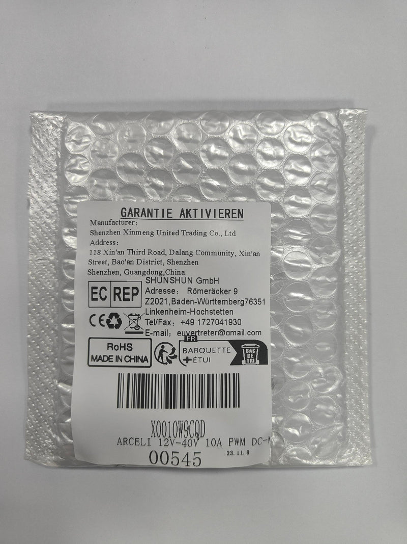 ARCELI 12V-40V 10A PWM DC Motor Speed Controller with High Torque and Low Radiation Frequency with Rotary Knob High Efficiency Variable Speed Controller Regulator