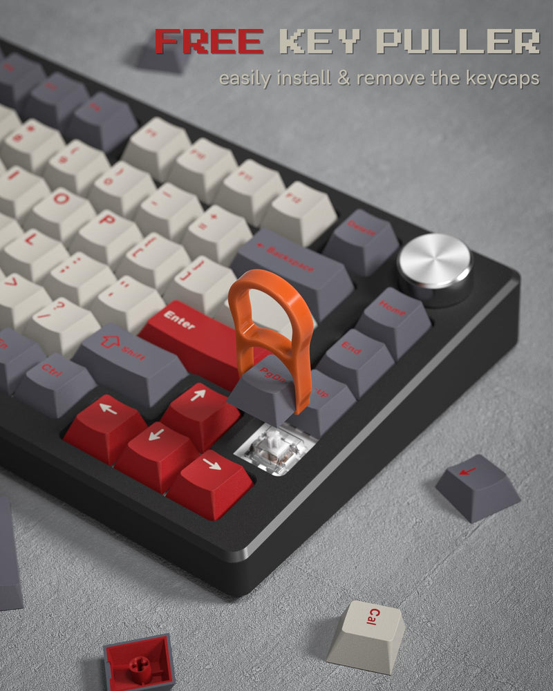 Womier Keycaps, Custom PBT Doubleshot Keycaps 60 65 75 100 Percent, Cherry Profile Retro Keycaps, 61/64/68/84/87/100/104/108 Gaming Mechanical Keyboard Keycaps, 132 Keys Keycaps Set (Gorpcore Style) Gorpcore Style