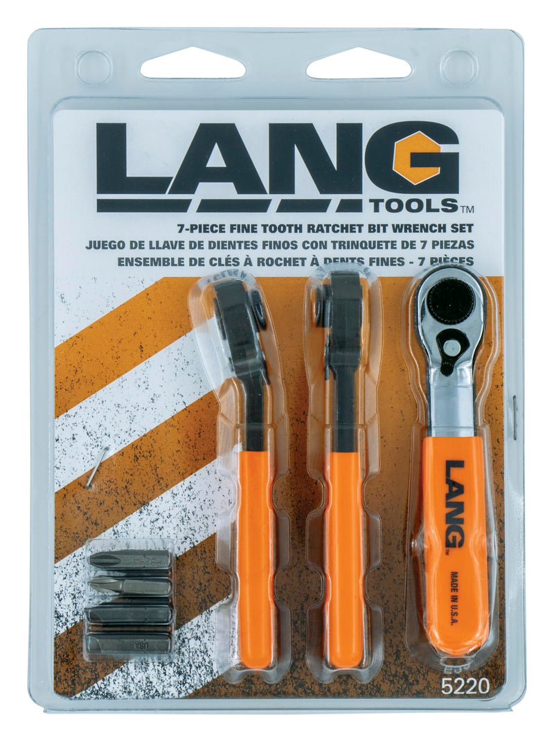 Lang Tools 5220 7-Piece Fine Tooth Bit Wrench Set , Black