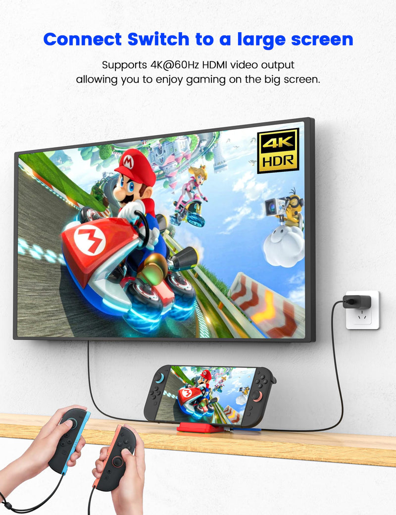 MOGOOD Switch Dock for Switch Portable TV Docking Station with 4K HDMI,Ethernet Port,USB3.0,100W PD Charging Port for Official Switch 2