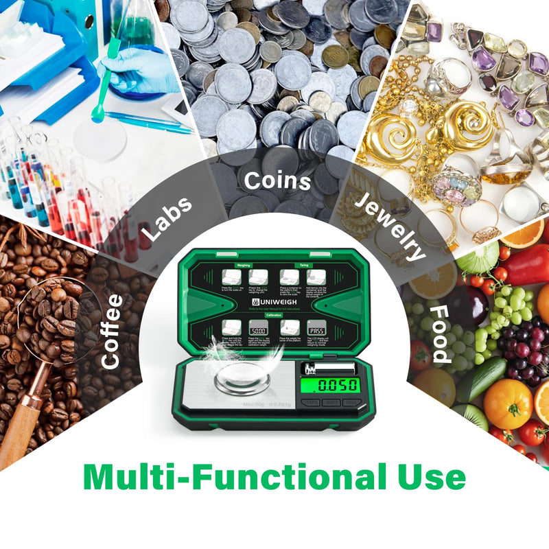 Milligram Scale Precision 0.001g/50g, Digital Jewelry Scale for Powder,Coins,Gold,Gem,Reloading,Micro Gram Scale with 6 Units,Tare,Cal Weight,Pocket mg Scale with Battery Powered