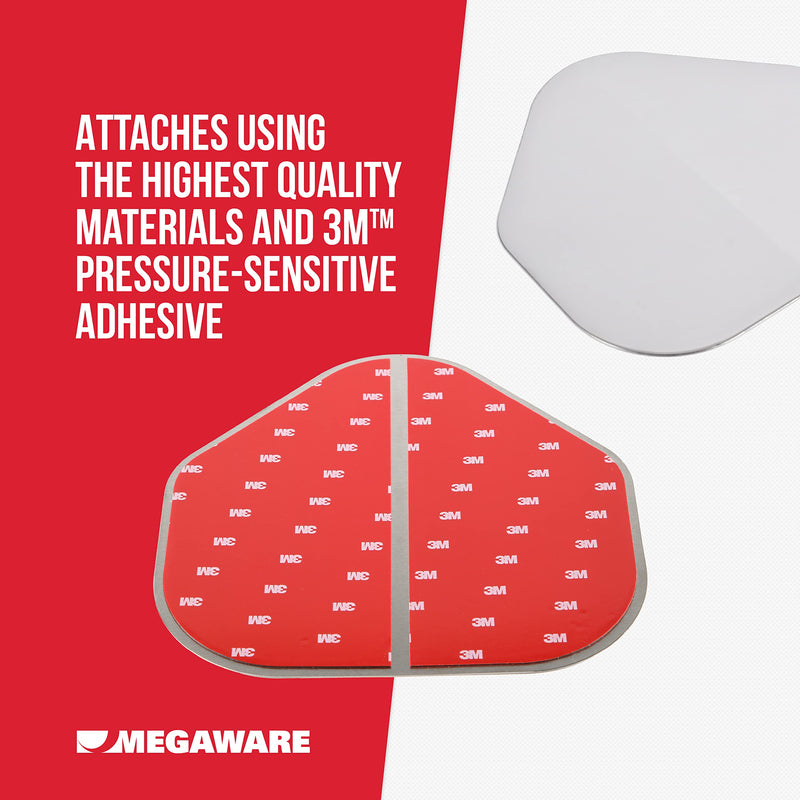 MEGAWARE KEELGUARD XL ScuffBuster BowGuard, Solid No-Notch, 9" x 8.75" | Prevent Trailer Bow Roller Damage by Stern Eye Bolt, 3M Adhesive, Stainless Steel Mirror Polished Finish, Easily Bends, Solid