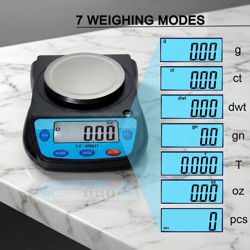 Digital Laboratory Balance 0.01g Precision Lab Scale for Bench Weighing SF-400D-R-B