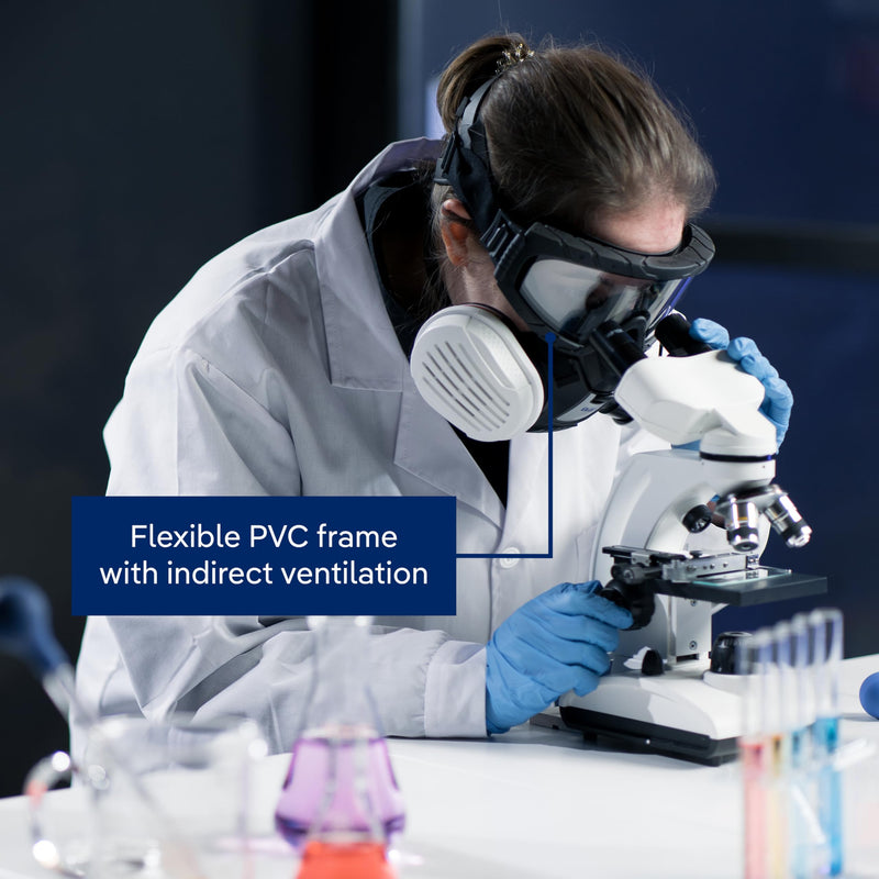 Dräger Safety Glasses X-pect 4800 | Anti-Fog & Anti-Scratch Safety Goggles with Double Screen Black