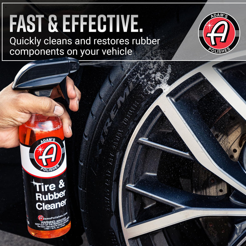 Adam's Tire & Rubber Cleaner (16 oz) - Removes Discoloration From Tires Quickly - Works Great on Tires, Rubber & Plastic Trim, and Rubber Floor Mats 16 Fl Oz (Pack of 1)