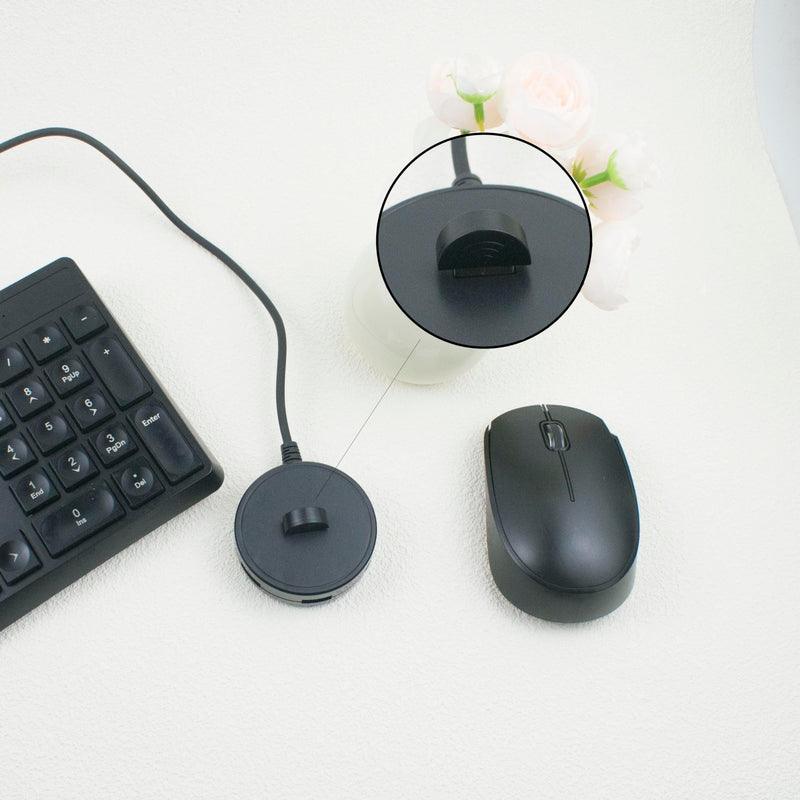 Mini USB microphone, plug and play, driver-free, mini mic for Mac desktops and laptops are convenient and practical. Ideal for web chat, gaming, and video conferencing (Black) Black