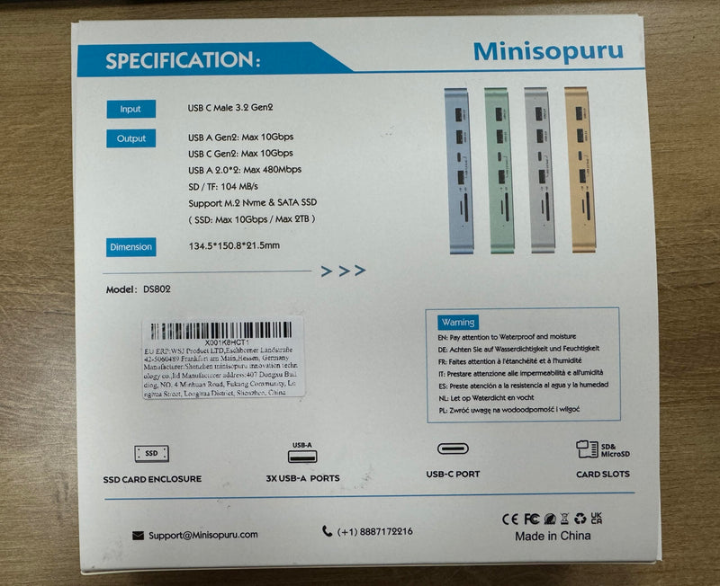 USB C Hub for iMac 24 inch 2021/2023/2024, Minisopuru iMac Hub Support M.2 NVMe SSD, iMac Accessories for iMac M1/M3/M4, iMac Adapter with USB A/C 10Gbps, SD/TF, M.2 SSD (Not Included), Silver