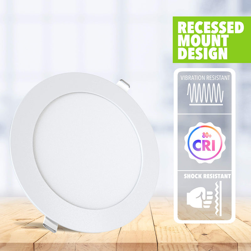 LeisureLED 5 Pack RV Boat Recessed Ceiling Light 720 Lumen Super Slim LED Panel Light DC 12V 5.75" 9W Full Aluminum Downlights (Cool White) Cool White