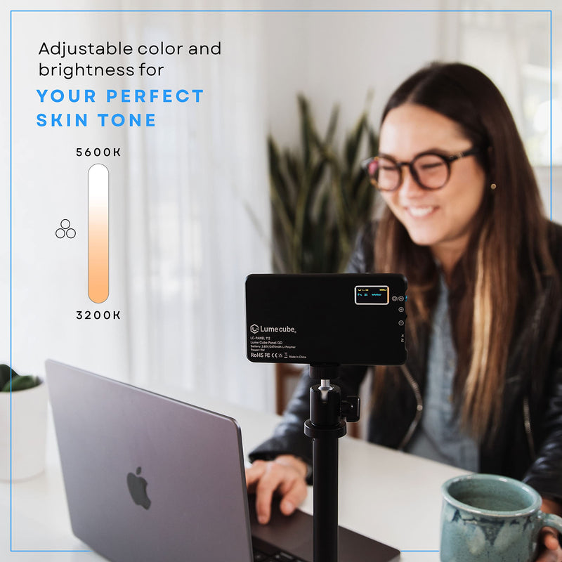 Lume Cube Broadcast Lighting Kit Live Stream Webcam Light for Computer & Laptop Enhance Video Calls Streaming & Vlogging Include Adjustable Tripod & Clip Mount Adjust Brightness & Color Temperature Pack of 1 Lighting Kit with Laptop Clip & Stand