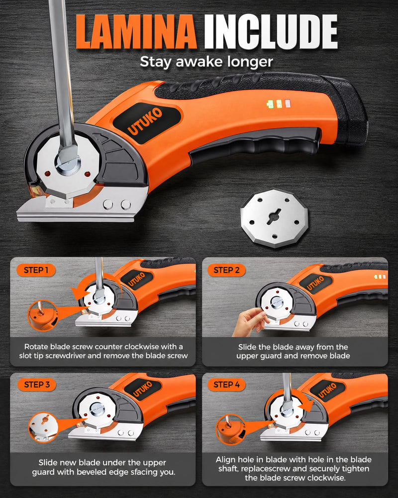 Electric Cardboard Cutter – Upgraded High-Power 800RPM Brushless Motor, 3500mAh Cordless Rechargeable Electric Scissors, Heavy Duty Box Cutter for Cardboard, Carton