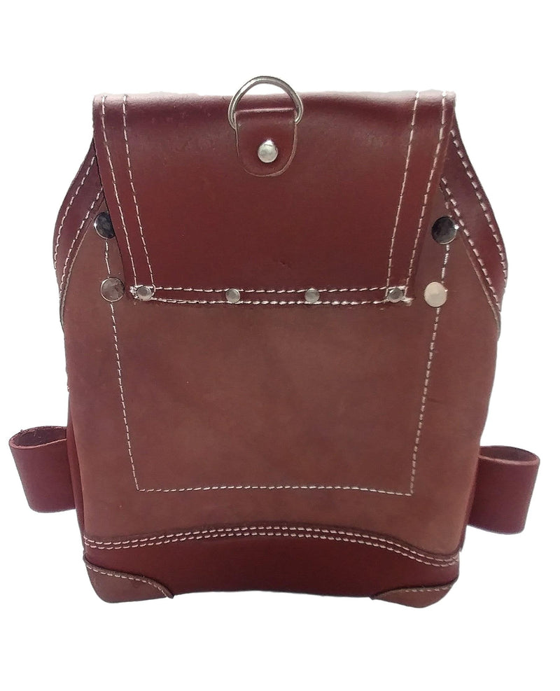 Nail Pouch | Leather Tool Pouch 3350DP, 5 Pockets, Brown, Oil-Tanned Leather, Heavy Duty Carpenter Tool Belt with Reinforced Seams and 2 Snap Loops