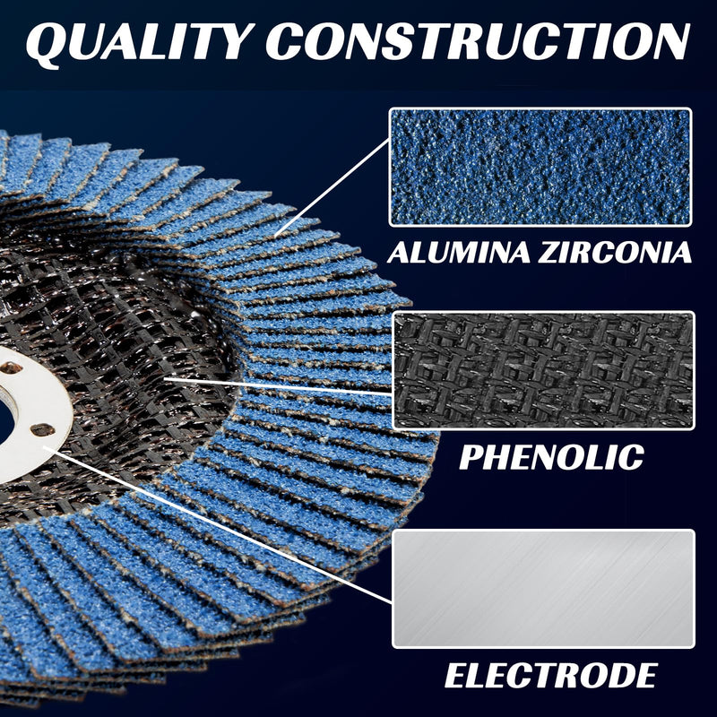 Grinding discs 115 mm angle grinder for metal wood serrated disc grain 40/60/80/120 flap discs sanding mop discs 24 pieces