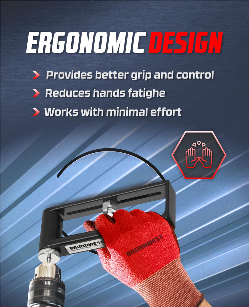 Adjustable Sheet Metal Hole Cutter with 4 Extra BITS, Sheet Metal Circle Cutters, Metals Holes Saw, HVAC Ductwork/Duct Hole Cutter - Cut 2-12” Circles Holes in 24Ga Steel and 26Ga Stainless Hole Cutter + 4 Extra Drill Bits