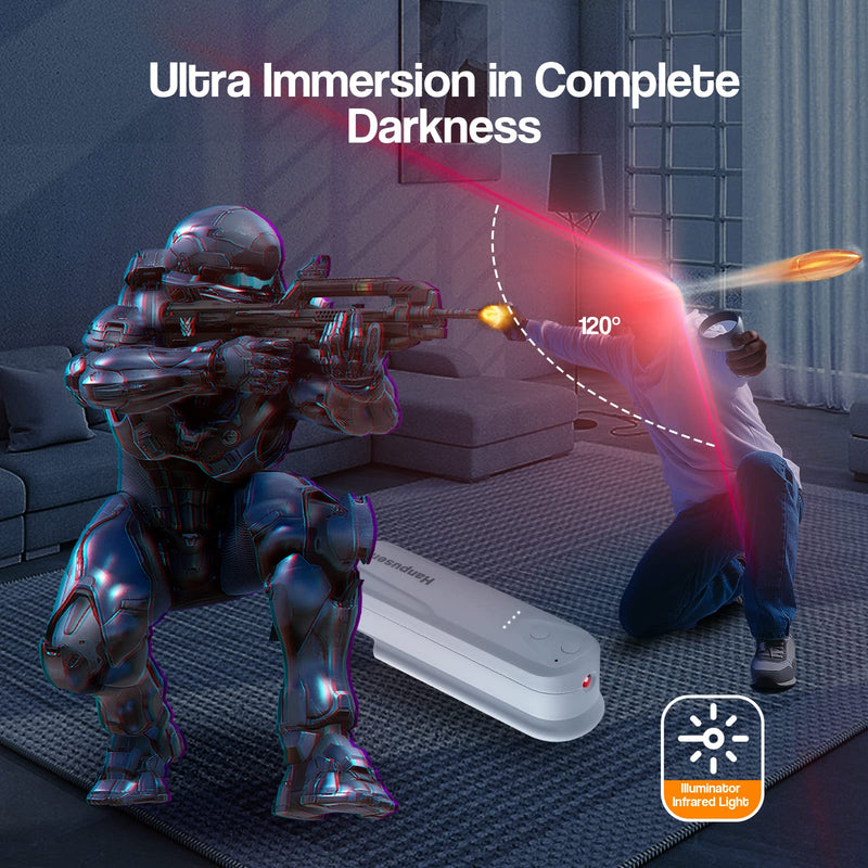 Hanpusen Battery Pack with Ir Light for Oculus Quest 2, Ir Illuminator Infrared Light with 5000mAh Charger for Quest 2 Accessories, Enhance Tracking in Dark Extended 2-4 Hours Play Time 5000mAh + Ir Light