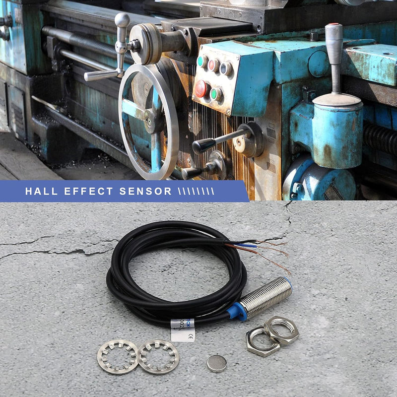 3 Pack NJK-5002C 10mm Hall Effect Switch Proximity Effect Sensor Inductive Switch NPN NO Normally Open with Magnet DC5-30V