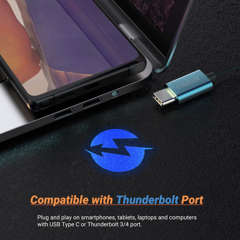 Cubilux USB C Headphone Adapter [96KHz/24-bit DAC] Type C to 3.5mm Audio Dongle Compatible with Moto Razr 2024, ThinkPhone 25, Moto S50, Edge 50/40/30, Galaxy S25/S24 A16, Pixel 9/8/7/6 Pro 8a/7a/6a Blue