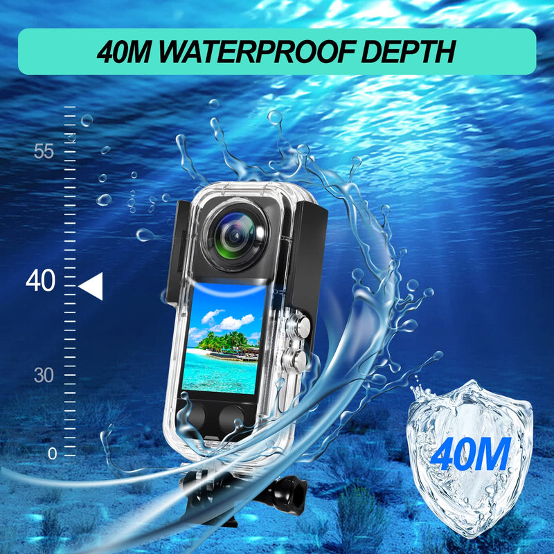 Waterproof Case for Insta 360 one X3 Action Camera, Underwater Diving Protective Housing 40M with Bracket Accessories CNMY-X3FSK-0001