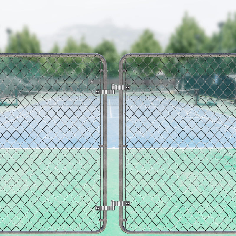 Insaga 2 Pack 1-7/8" Heavy Duty Chain Link Fence Gate Hinges, 304 Stainless Steel T-Post & Pipe Gate Hinge Kit with Frame and Post Brackets, Bolts & Nuts Included for Farm, Cattle, and Chain Link Gate Light Weight 1-7/8''-2Pack