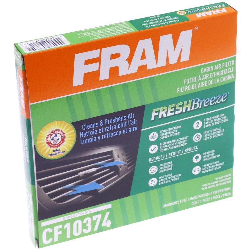 FRAM Fresh Breeze Cabin Air Filter with Arm & Hammer Baking Soda, CF10374 for Dodge/Toyota Vehicles