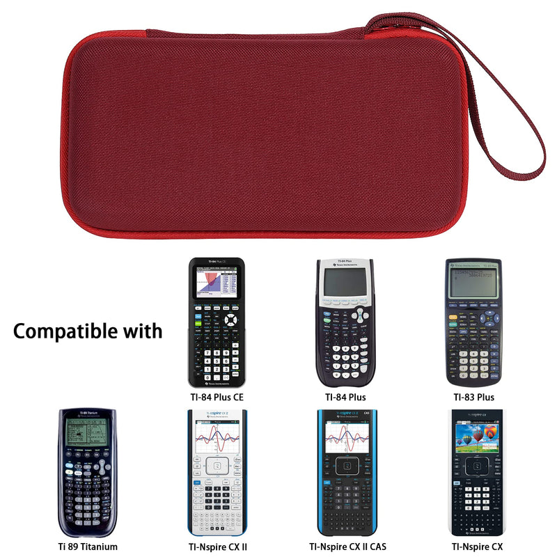 co2CREA Hard Case compatible with Texas Instruments TI-84 Plus CE/TI-84 Plus/TI-Nspire CX II CAS/TI-Nspire CX II/TI-83 Plus/TI-89 Titanium/TI-86 Color Graphing Calculator, Radical Red Radical Red Case