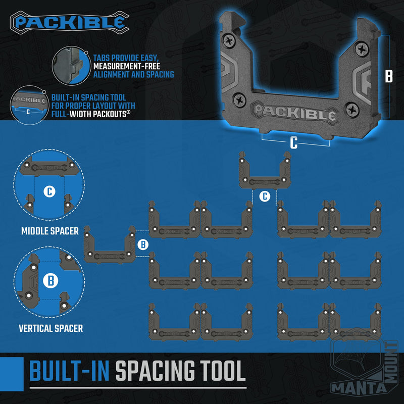 PACKIBLETool Manta Mounts - Mounting Cleats Compatible with Milwaukee Packout Locking packout Accessories 6
