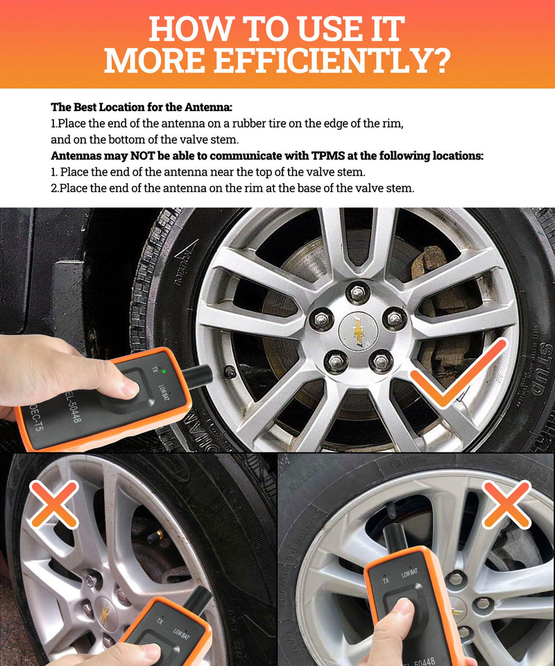 Universal TPMS Relearn Tool,System Programming Training,OEC-T5 Tire Pressure Monitor System Activation Tool,Automotive Tire Sensor Reset Tool,EL-50448 TPMS Reset Tool