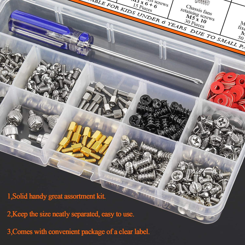 360 Pieces Computer Standoffs Screws Assortment Kit with a Screwdriver
