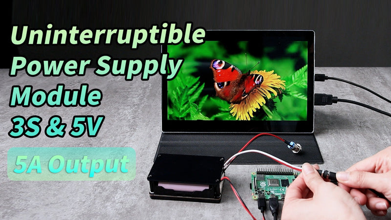 Waveshare Uninterruptible Power Supply UPS Module Supports Charging and Power Output at the Same Time 3S & 5V 5A Output