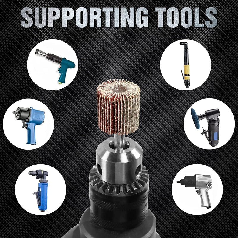 Flap sander set, grit 80, flap sander sanding attachment for cordless screwdrivers, drills, straight grinders (30 pieces circular grinders).