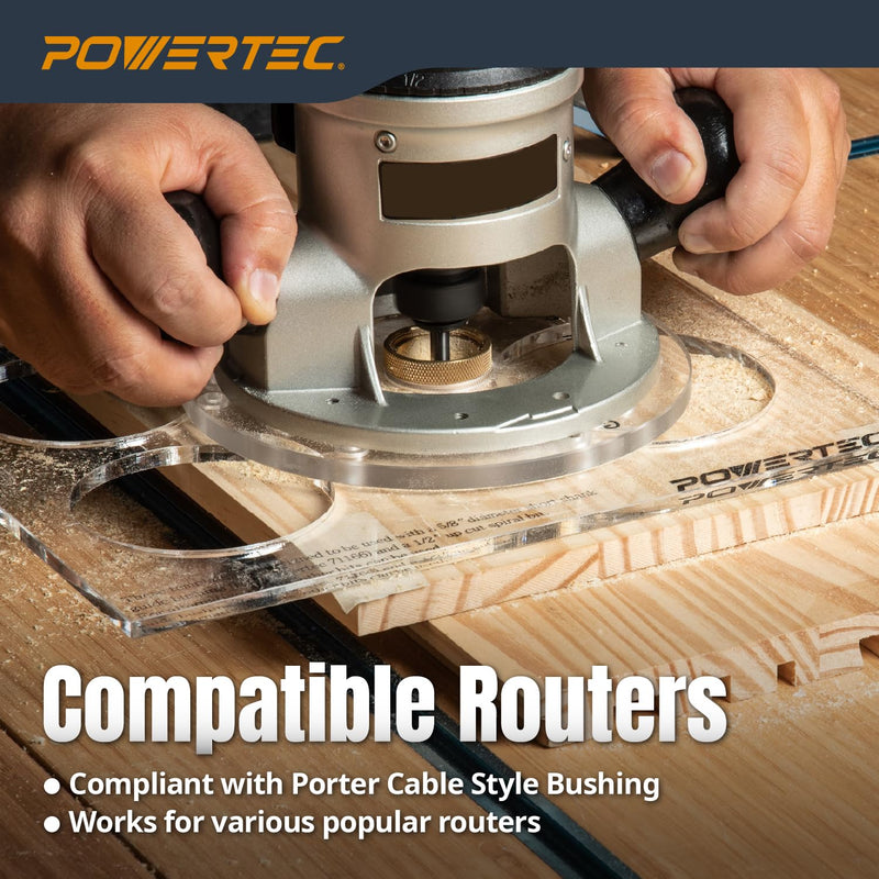 POWERTEC 71869V Router Bits Solid Brass Inlay Kit w/Butterfly Template 7 in 1 Decorative Bowtie Butterfly Inlay Kit + Brass Inlay Kit